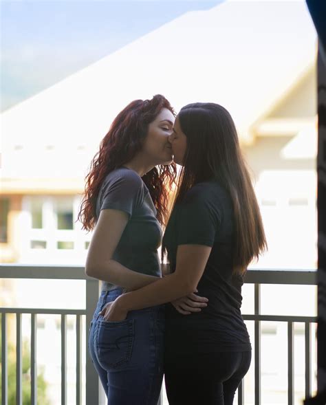 lesbian kissing videos|Two Young Women In A Bright Bedroom Slow... 